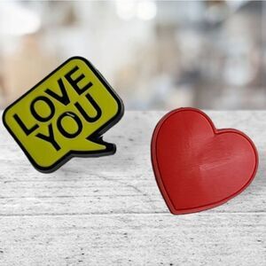 6/$20 Red Heart Love You Shoe Charm Bag Jewelry Cute Cartoon Bubble BFF Sisters